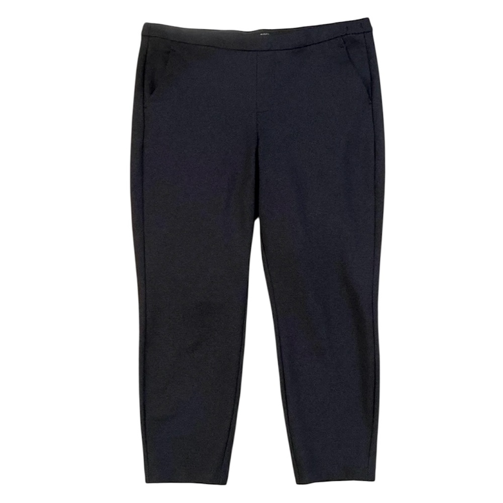 Liverpool Pindot Navy Blue Knit Pull On Straight Ankle Pants Size 32/14